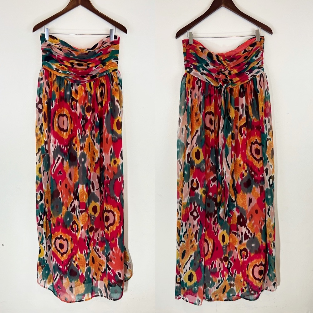 ASOS Maternity Watercolor Abstract Sheer Lined Maxi Dress 6